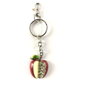 Apple Rhinestone Keychain Clasp